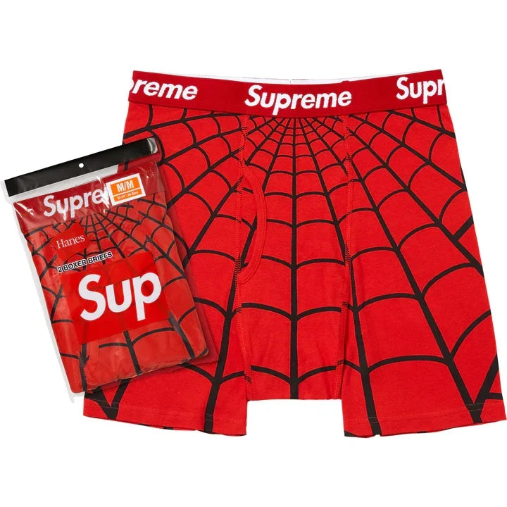 Supreme/Hanes Spiderman Boxer Briefs Red