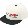 Vintage Movie Theme 6 Panel Flat Brim Baseball Cap, White & Black Cotton Embroidered Street Hat Adjustable Snapback