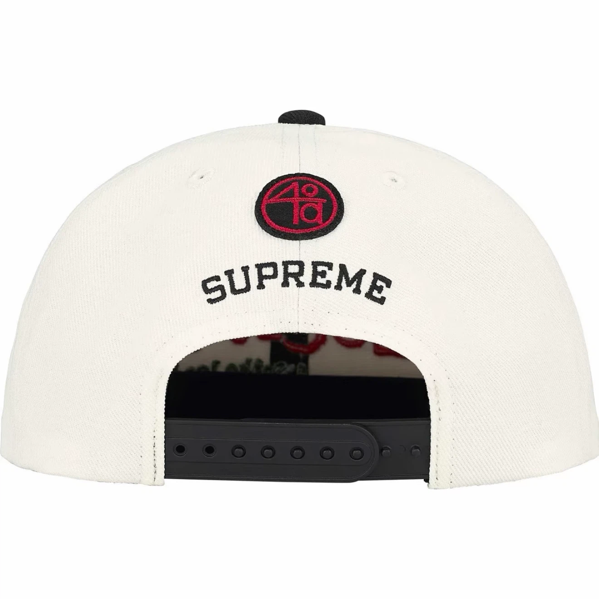Vintage Movie Theme 6 Panel Flat Brim Baseball Cap, White & Black Cotton Embroidered Street Hat Adjustable Snapback
