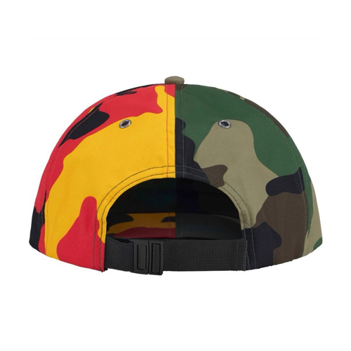 6 Panel Baseball Cap, Color Block Camo Outdoor Embroidered Street Hat with Adjustable Strap