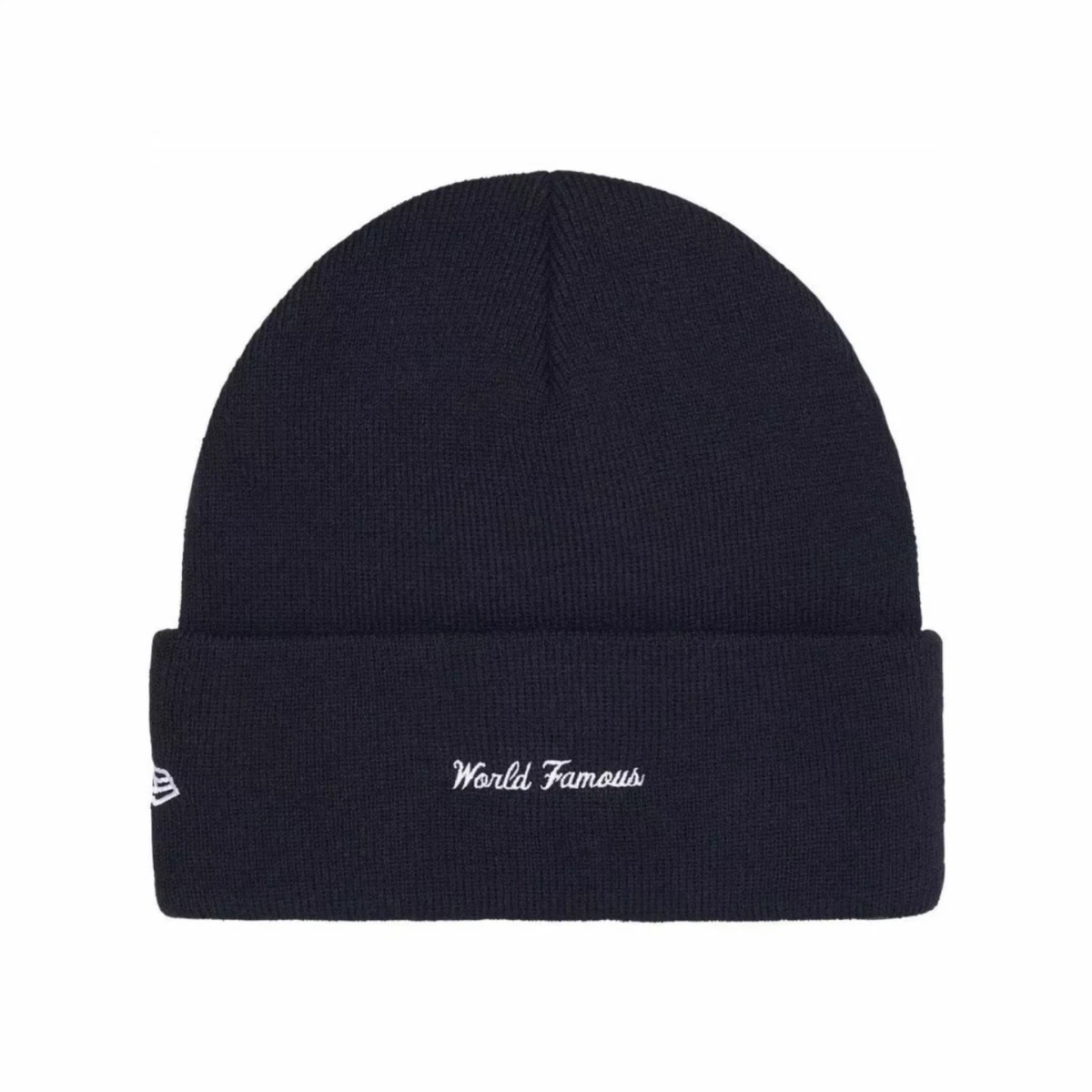 "World Famous" Embroidered Cuffed Knit Beanie, Classic Streetwear Winter Skull Cap for Men Women, Multiple Colors Available