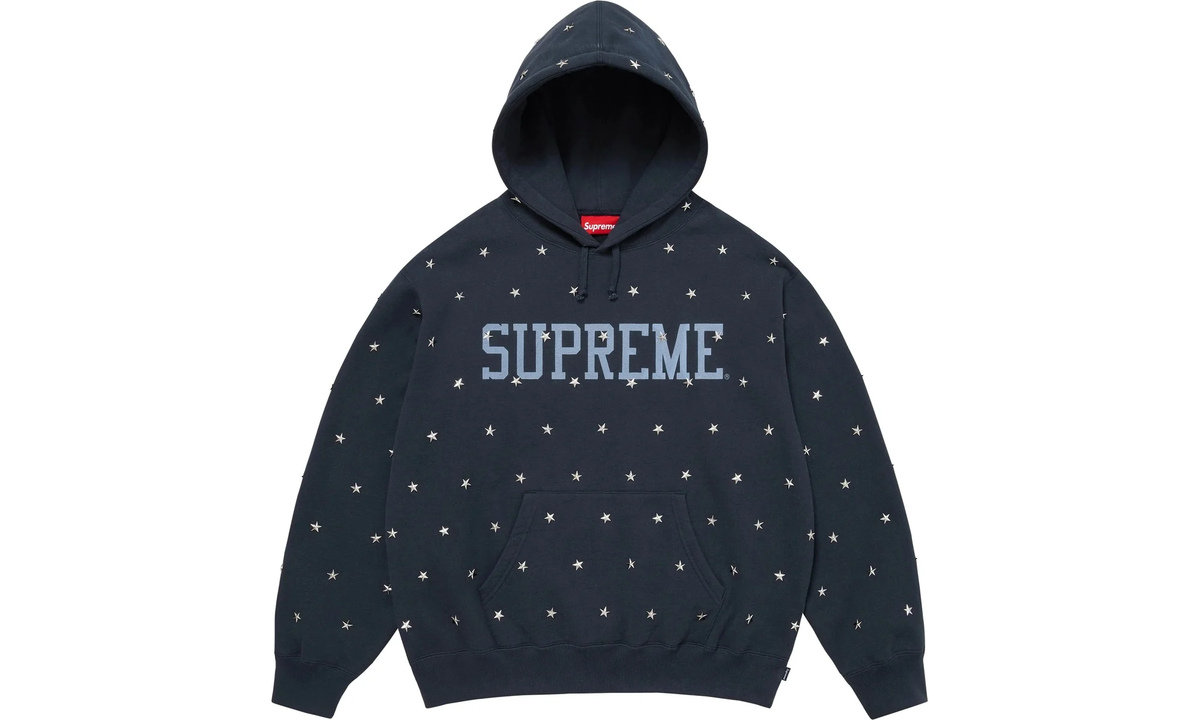 Stars Studded Hooded Sweatshirt "FW25 - Navy" SU26907