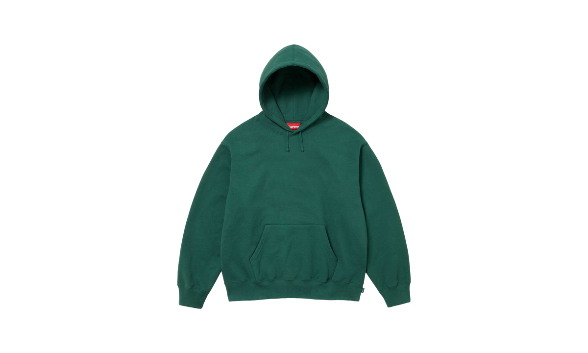 SATIN APPLIQUÉ HOODED SWEATSHIRT "FW24 - Green" SU530